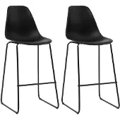 vidaXL Tabouret de bar 2 pcs. noir plastique