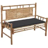vidaXL Banc de jardin avec support 120 cm bambou
