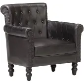 vidaXL Fauteuil Noir Cuir de chèvre véritable
