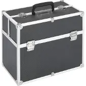 vidaXL Mallette à maquillage 38x23x34 cm noir aluminium