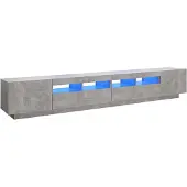 vidaXL Armoire TV avec lampes LED gris béton 260x35x40 cm
