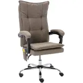 vidaXL Chaise de bureau de massage Taupe Tissu
