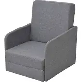 vidaXL Fauteuil-lit Extensible Tissu Gris clair