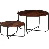 vidaXL Ensemble de 2 tables basses en bois massif d'acacia 60x35 cm