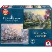 Schmidt 2 x 1000 pièces Spiele Puzzle Thomas Kinkade Lamplight Manour 59468