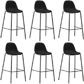 vidaXL Chaises de bar lot de 6 noir tissu