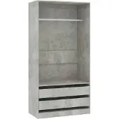 vidaXL Garde-robe Gris béton 100x50x200 cm Bois d'ingénierie