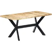 vidaXL Table de salle à manger 160x80x75 cm Bois de manguier rugueux