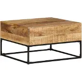 vidaXL Table basse 68x68x41 cm Bois de manguier rugueux
