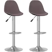 vidaXL Tabouret de bar 2 pcs. Tissu taupe