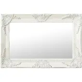 vidaXL Miroir mural style baroque 60x40 cm Blanc