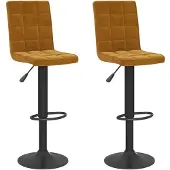 vidaXL Tabouret de bar 2 pcs. velours brun