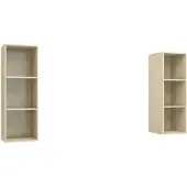 vidaXL Armoires murales TV 2 pcs. chêne Sonoma bois composite