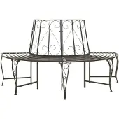 vidaXL Banc de jardin "Jucken" en acier gris argenté. Dimensions (L/L/H) 160x80x89 cm
