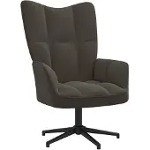 vidaXL Fauteuil relax gris foncé velours