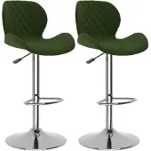 vidaXL Tabouret de bar 2 pcs. Vert foncé velours