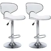 vidaXL Tabouret de bar 2 pcs. Blanc Similicuir