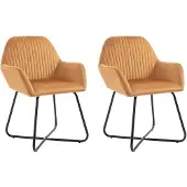 vidaXL Chaise de salle à manger 2 pcs. Velours crème