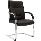 vidaXL Chaise de bureau à piétement luge noir similicuir