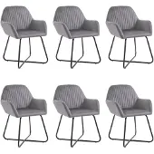 vidaXL Chaises de salle à manger 6 pcs. Gris velours