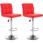 vidaXL Tabouret de bar 2 pcs. Simili cuir rouge