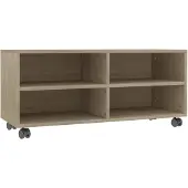vidaXL Armoire TV avec roulettes Chêne Sonoma 90x35x35 cm Bois composite