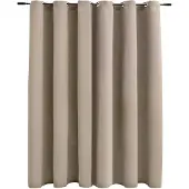 vidaXL Rideau occultant avec anneaux en métal Beige 290x245 cm