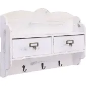 vidaXL Porte-manteau mural Blanc 50x10x34 cm Bois