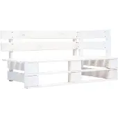 vidaXL Banc d'angle extérieur palettes bois blanc