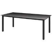 vidaXL Table de jardin noire 190x90x74 cm aluminium et verre