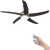 vidaXL Ventilateur de plafond orné avec lampe 128 cm Marron