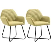 vidaXL Chaises à manger lot de 2 vert tissu249812