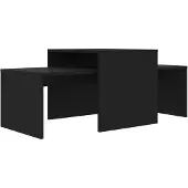 vidaXL Ensemble de tables basses noir 100 x 48 x 40 cm panneau de particules