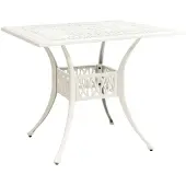 vidaXL Table de jardin blanche 90x90x73 cm fonte d'aluminium