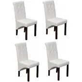 vidaXL Chaises de salle à manger 4 pcs. Blanc Similicuir