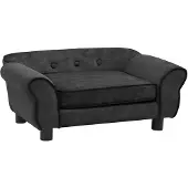 vidaXL Canapé pour chien gris foncé 72x45x30 cm peluche