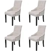 vidaXL Chaises de salle à manger 4 pcs. Tissu gris crème