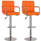 vidaXL Tabouret de bar 2 pcs. Simili cuir orange