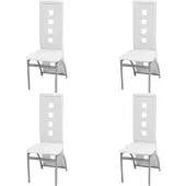 vidaXL Chaises de salle à manger 4 pcs. Blanc Similicuir