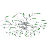 vidaXL Plafonnier avec feuilles en verre acrylique pour 5 ampoules E14 Vert
