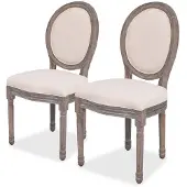 vidaXL Chaise de salle à manger 2 pcs. Tissu crème