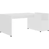 vidaXL Table basse blanche 90x45x35 cm panneau de particules