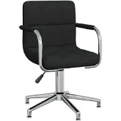 vidaXL Chaise de bureau pivotante Noir Tissu