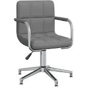 vidaXL Chaise de salle à manger Tissu gris clair pivotant