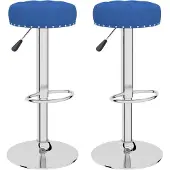 vidaXL Tabouret de bar 2 pcs. Tissu bleu