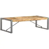 vidaXL Table basse 140x70x40 cm Bois de manguier rugueux