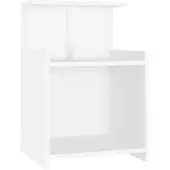 vidaXL Table de chevet blanc 40x35x60 cm bois d'ingénierie
