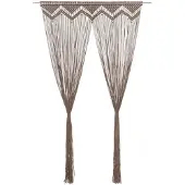 vidaXL Rideau en macramé Taupe 140x240 cm Coton