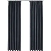 vidaXL Rideaux occultants avec crochets 2 pcs Anthracite 140x225 cm