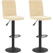 vidaXL Tabouret de bar 2 pcs. Velours crème